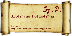 Sztáray Polixéna névjegykártya